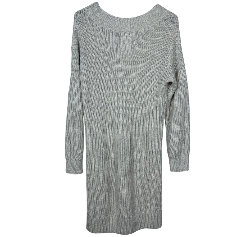 Abercrombie & Fitch Womens Gray V-Neck Knit Sweater Dress Size Small Preppy Fall - Picture 5 of 14